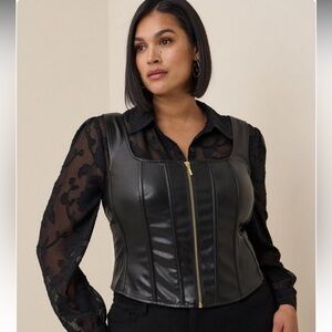 Torrid Zip Front Corset, Size 1 , Deep Black, New With Tags.